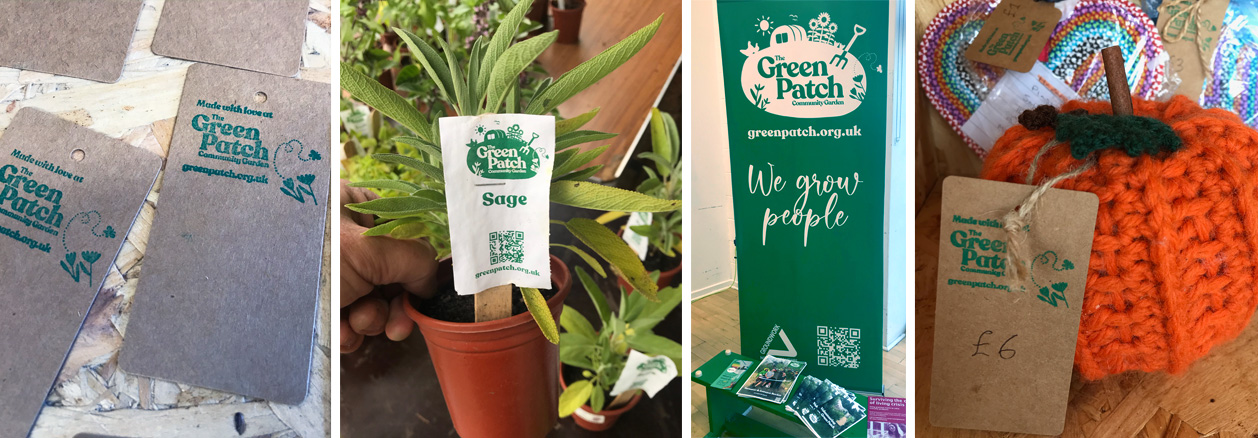 Green Patch point of sale branding